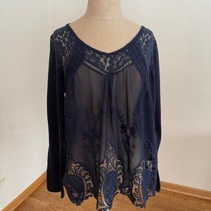 Skylar + Jade Blue Blouse SZ XL